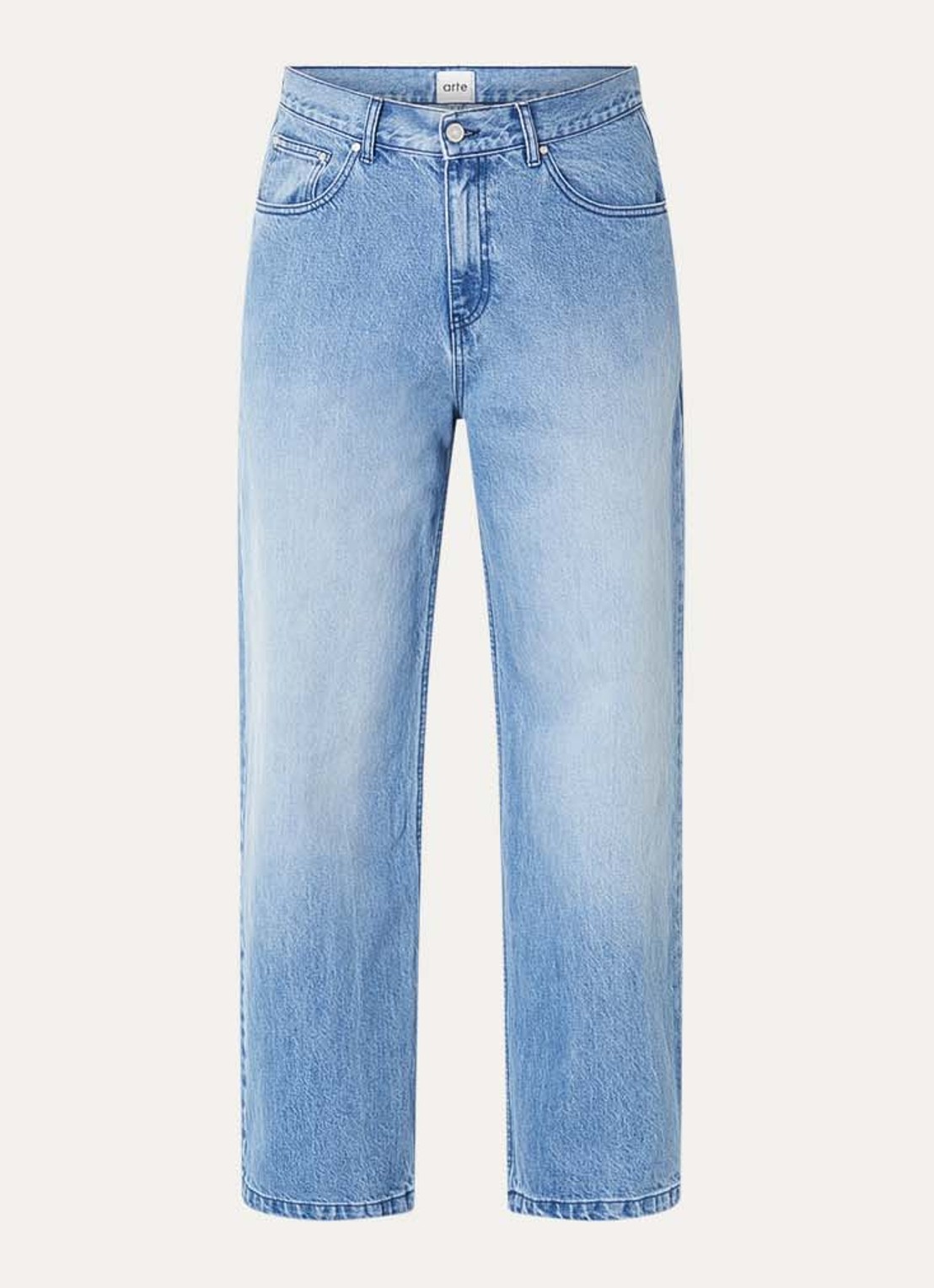 Arte Antwerp Circle Logo tapered fit jeans met gekleurde wassing - voorkant 2 blauw