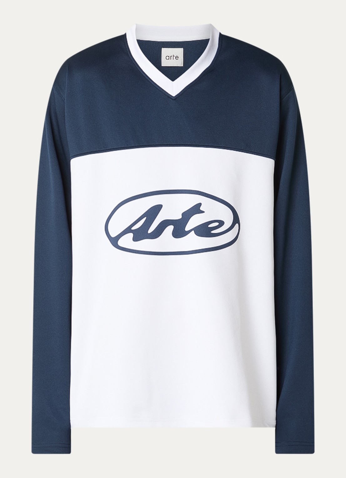 Arte Antwerp Circle sweater met logoprint - voorkant donkerblauw