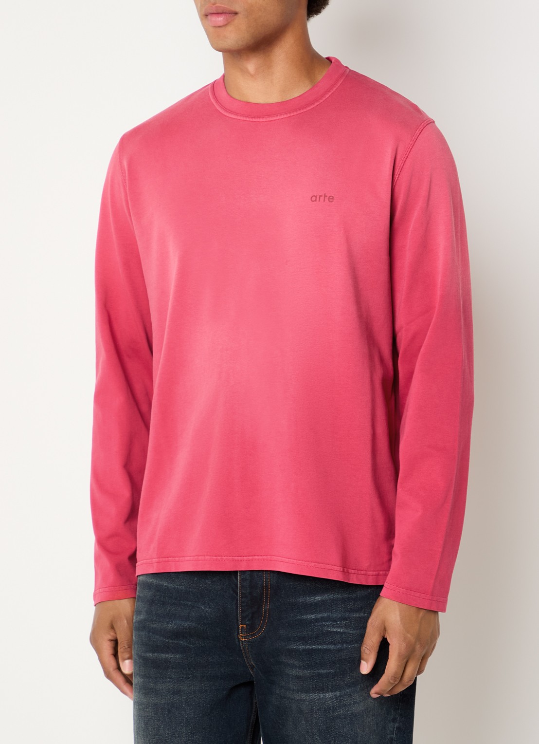Arte Antwerp Fadeout longsleeve met logo- en backprint - achterkant 3 bordeauxrood