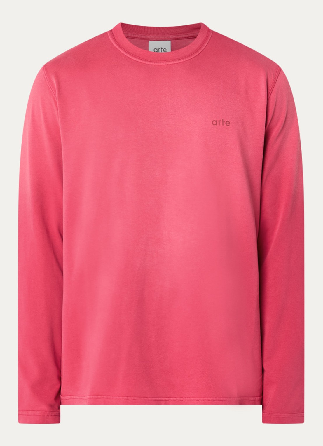 Arte Antwerp Fadeout longsleeve met logo- en backprint - voorkant bordeauxrood