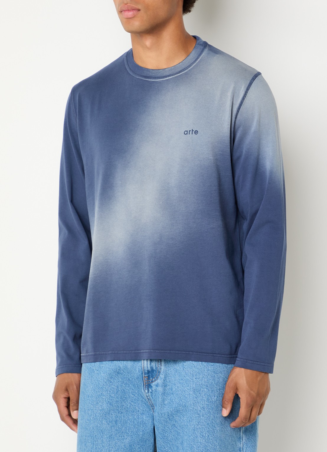 Arte Antwerp Fadeout longsleeve met logo- en backprint - achterkant 2 donkerblauw