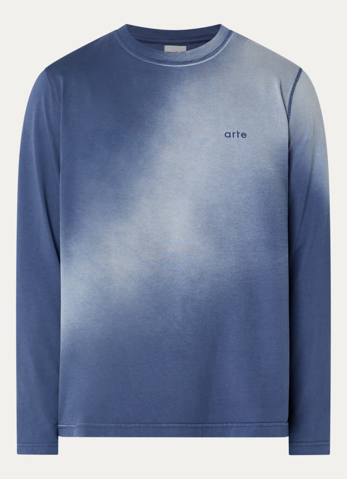 Arte Antwerp Fadeout longsleeve met logo- en backprint - voorkant 3 donkerblauw