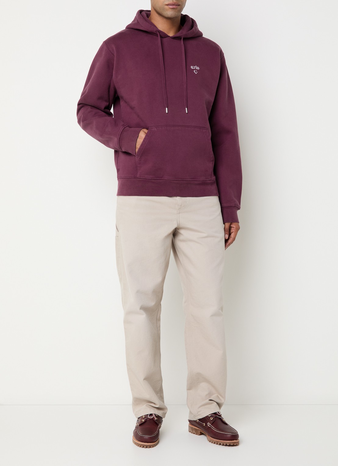 Arte Antwerp Heart hoodie met logo - voorkant 4 bordeauxrood