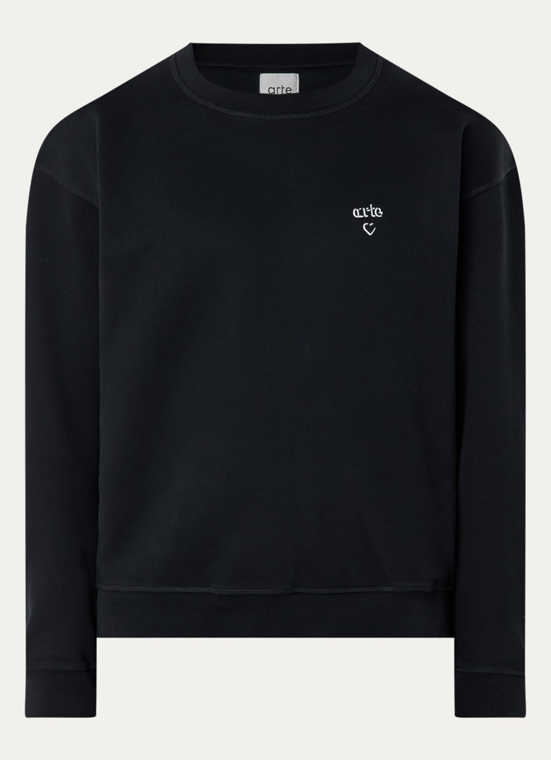 Arte Antwerp Heart sweater met logo - voorkant 2 zwart