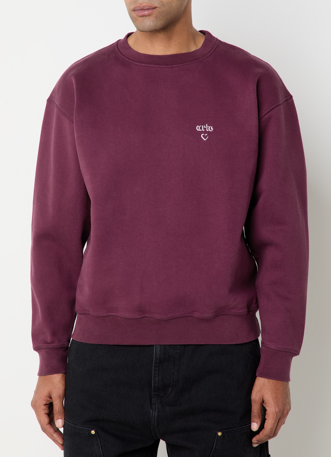 Arte Antwerp Heart sweater met logo - detail bordeauxrood