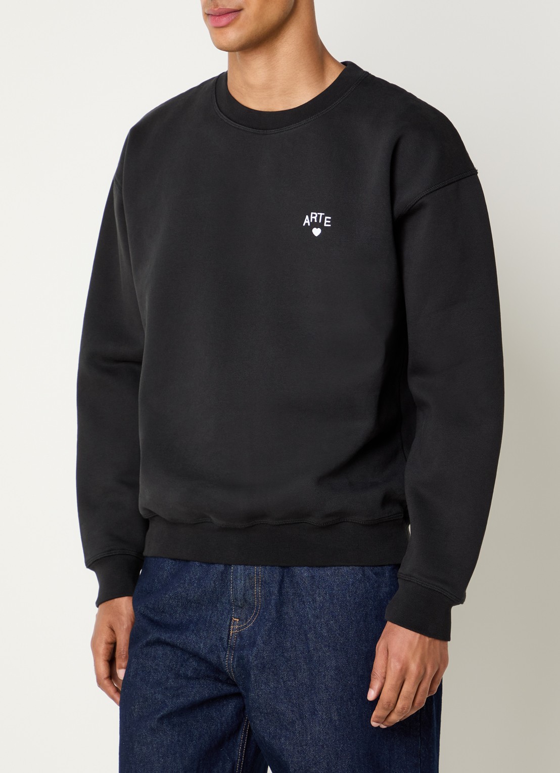 Arte Antwerp Heart sweater met logoborduring - detail 4 zwart