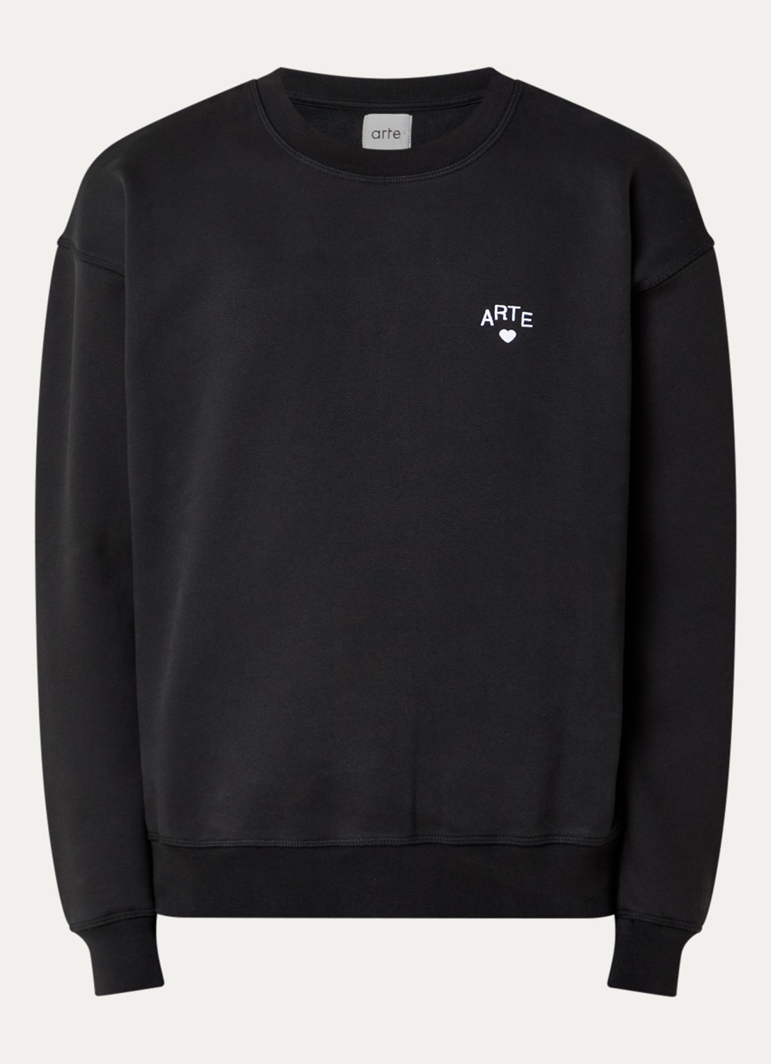 Arte Antwerp Heart sweater met logoborduring - voorkant zwart