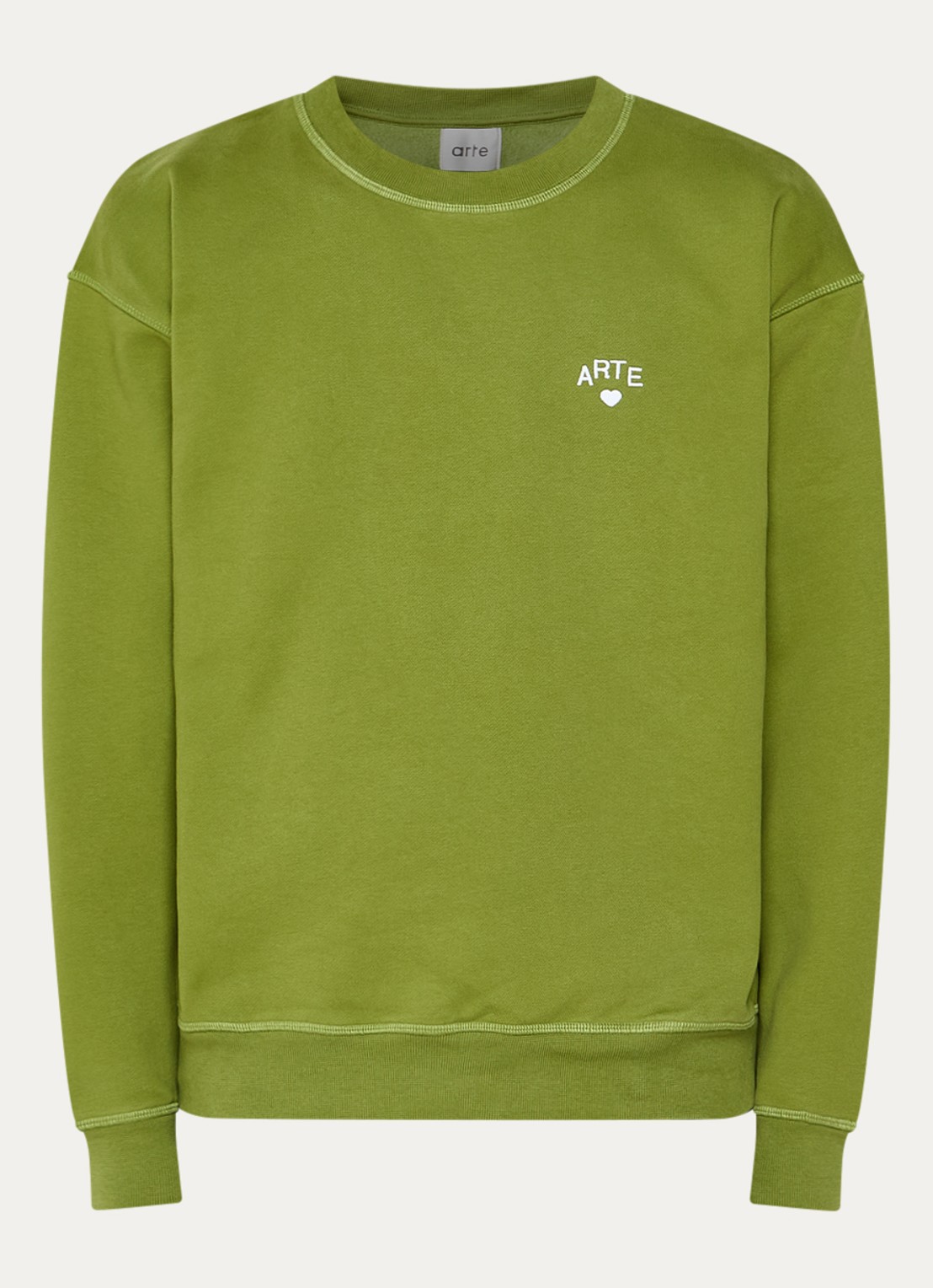Arte Antwerp Heart sweater met logoborduring - voorkant 3 groen