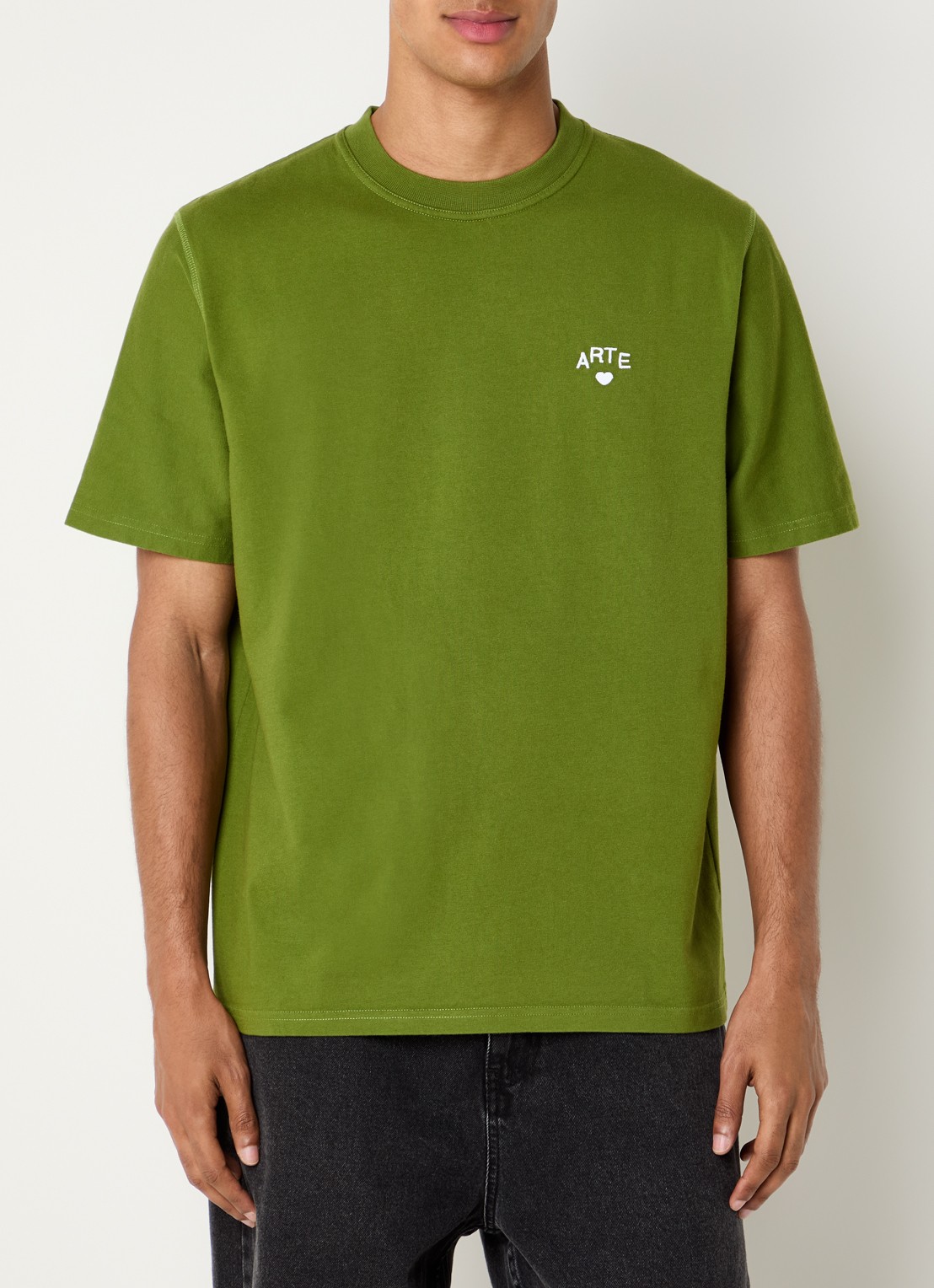 Arte Antwerp Heart T-shirt met logoborduring - detail 4 groen