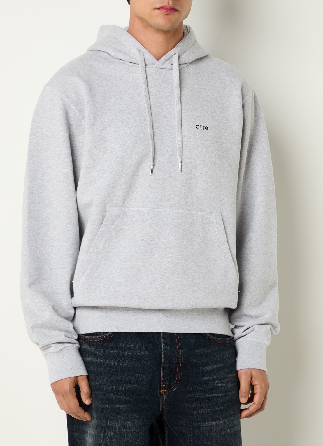 Arte Antwerp Hoodie met logo- en backprint - achterkant 5 grijsmele