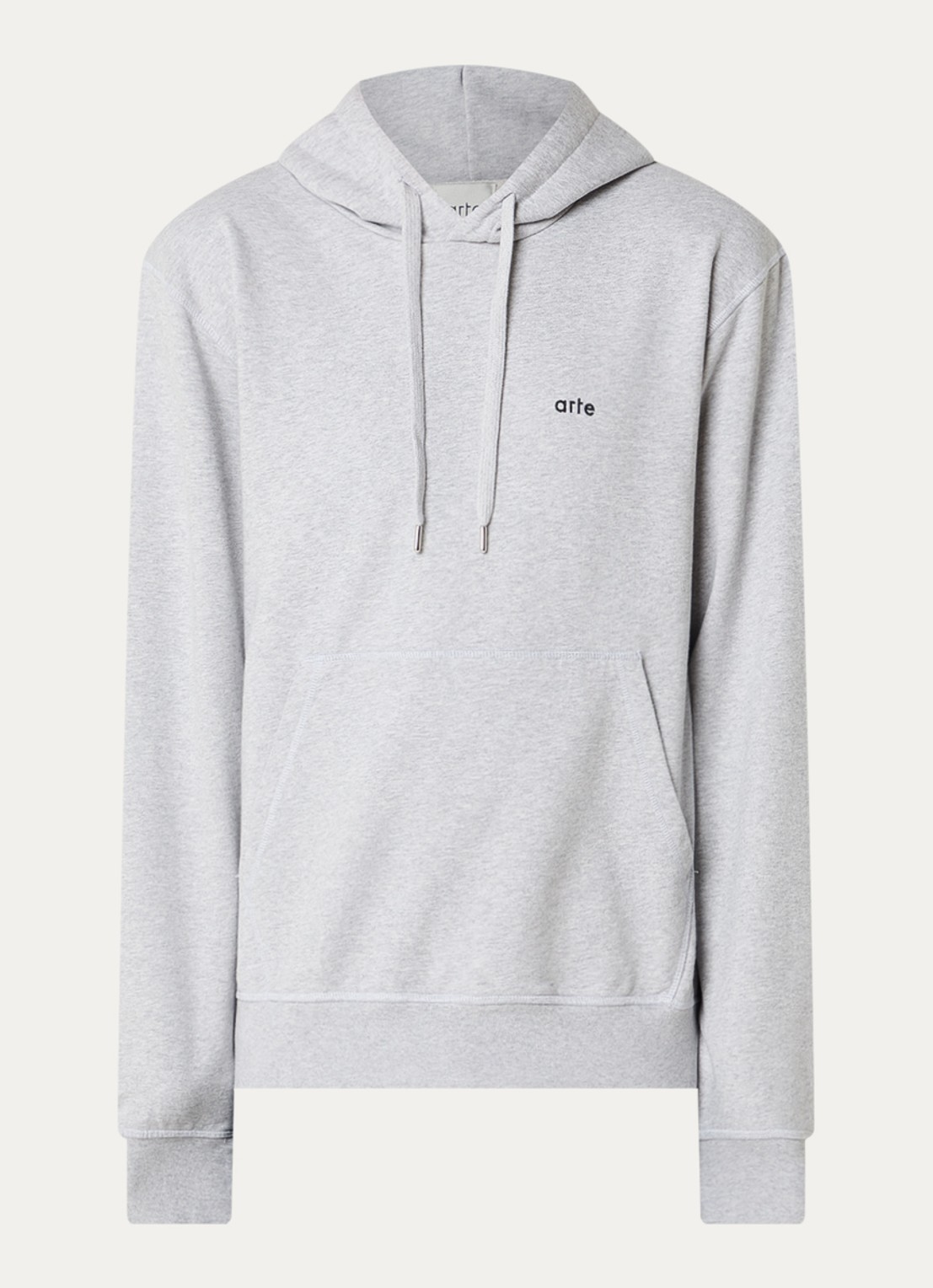 Arte Antwerp Hoodie met logo- en backprint - voorkant 3 grijsmele