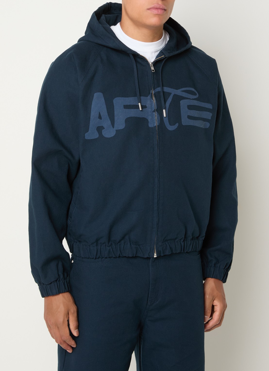 Arte Antwerp Jack met logoprint - detail donkerblauw