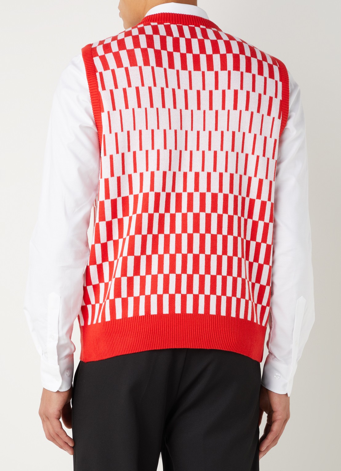 Arte Antwerp Karl Trip spencer met ingebreid patroon - achterkant rood