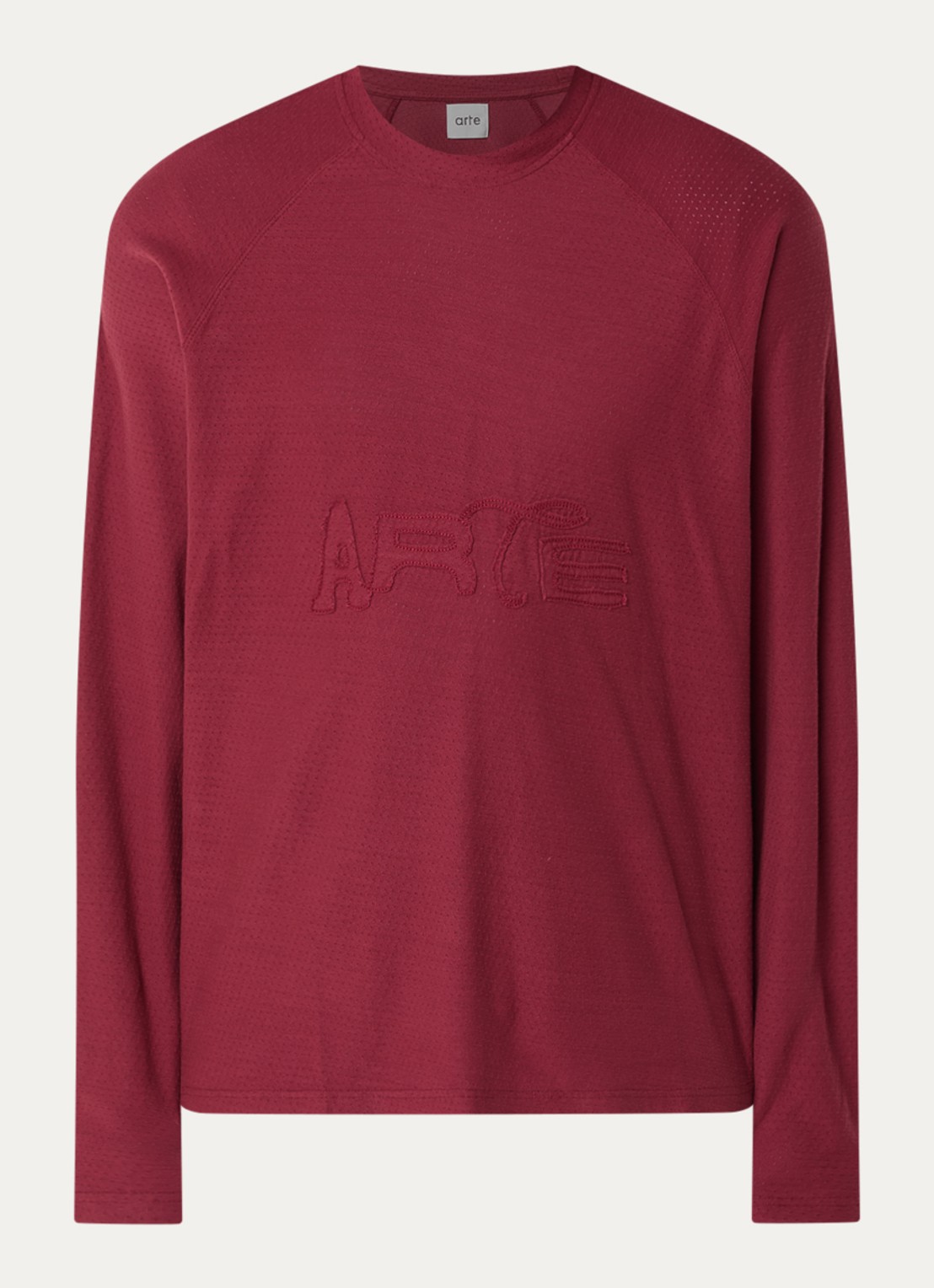 Arte Antwerp Longsleeve met logoborduring - voorkant 3 bordeauxrood