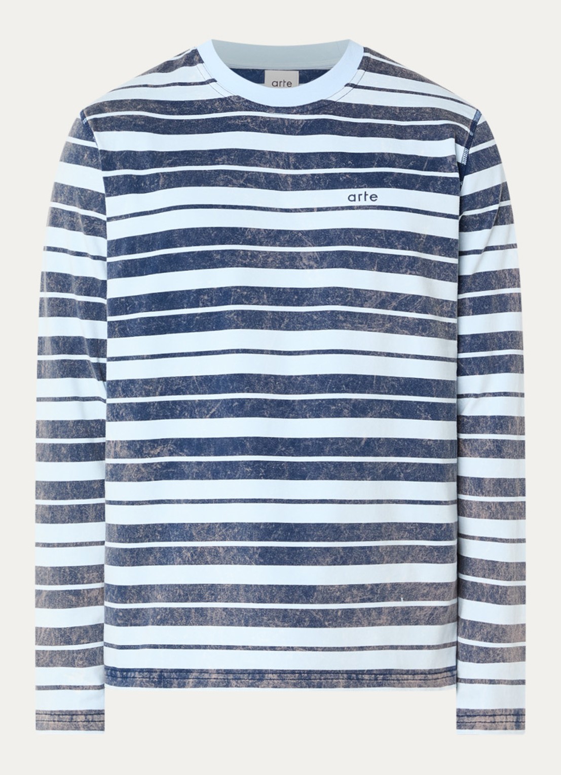 Arte Antwerp Longsleeve met streepprint - voorkant 2 donkerblauw