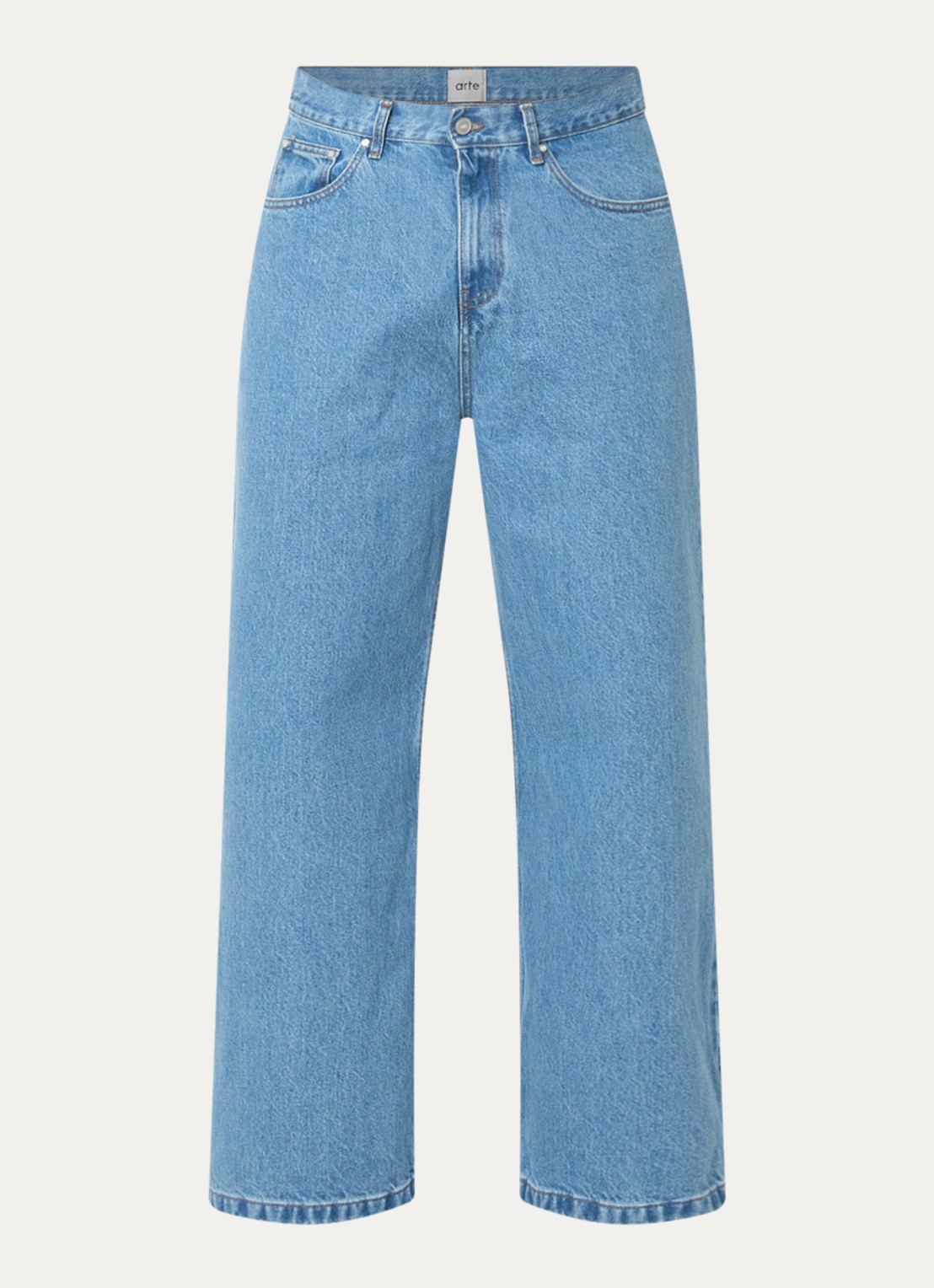 Arte Antwerp Loose fit jeans met lichte wassing - voorkant 4 blauw