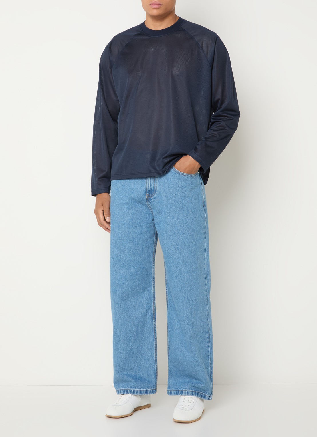 Arte Antwerp Loose fit jeans met lichte wassing - voorkant 5 blauw