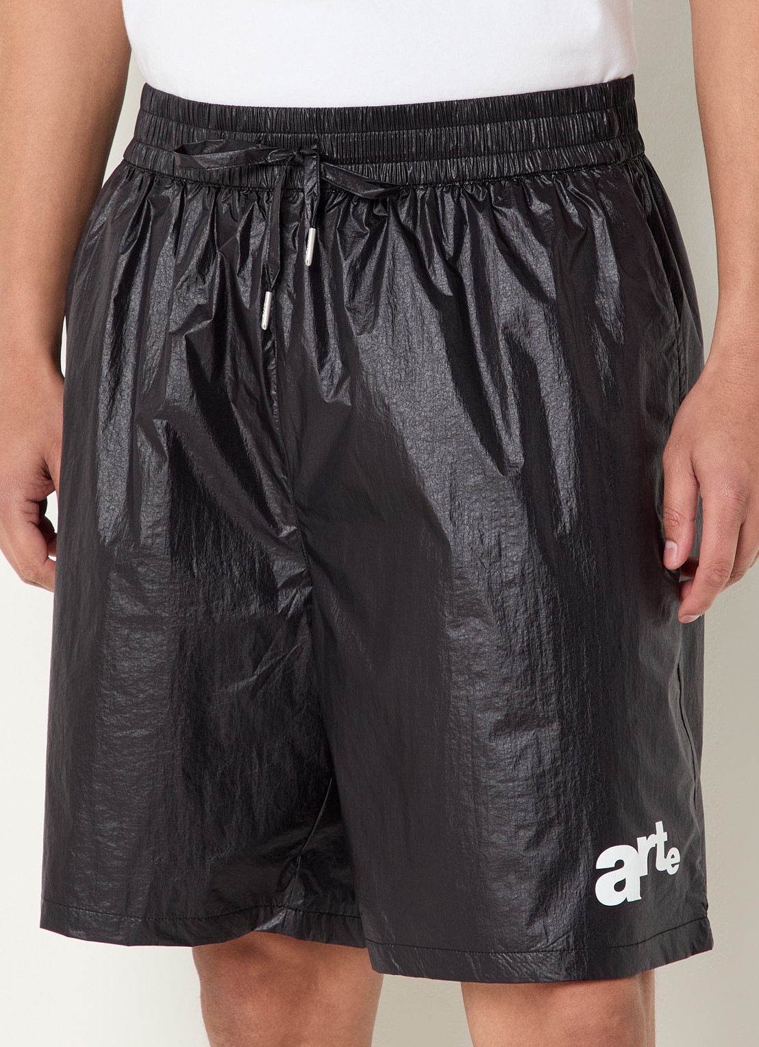 Arte Antwerp Loose fit korte broek met logo - detail 4 zwart