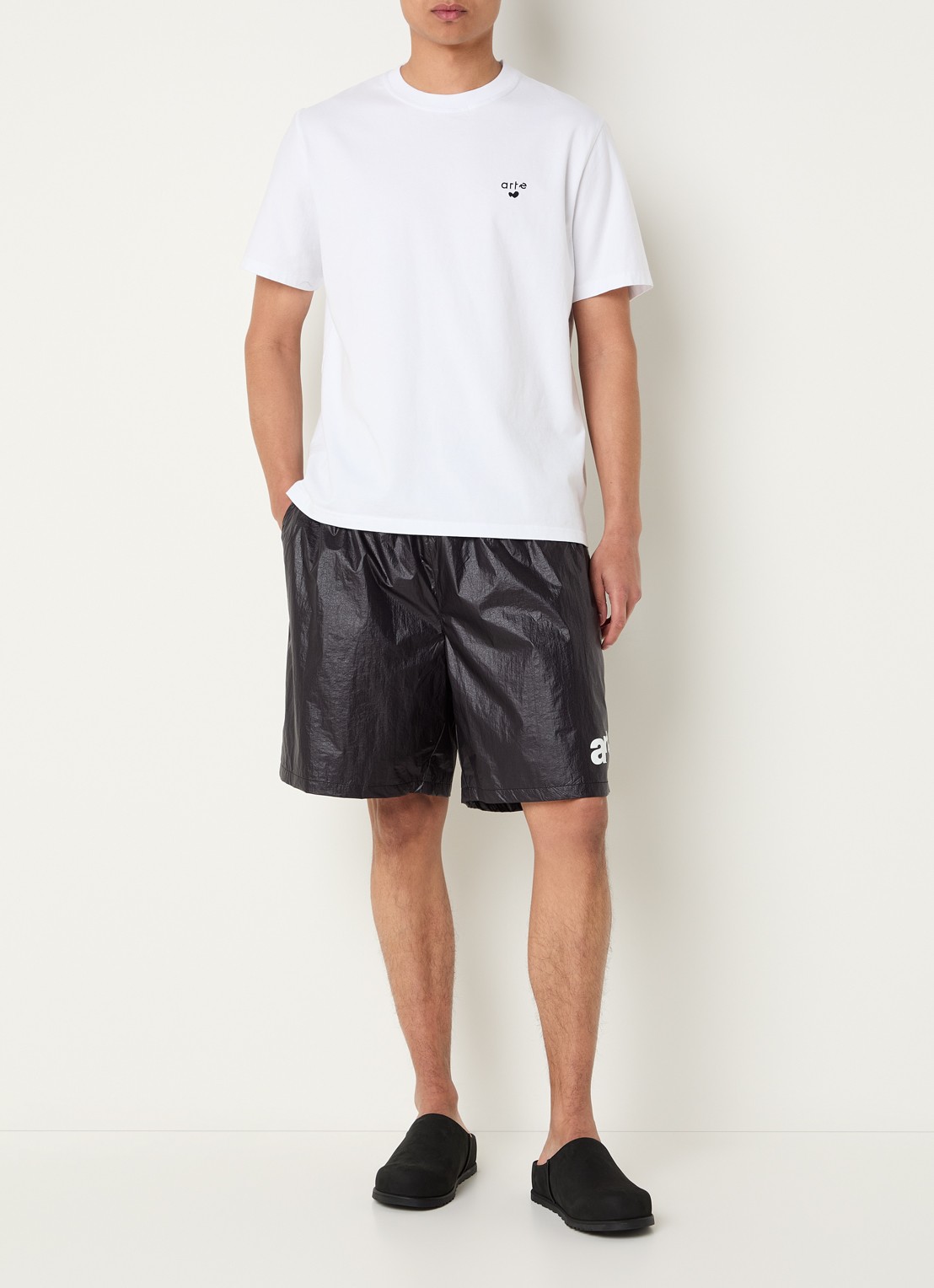 Arte Antwerp Loose fit korte broek met logo - voorkant 3 zwart
