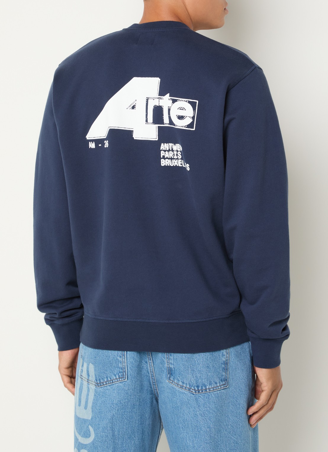 Arte Antwerp Receipt sweater met backprint - detail 4 donkerblauw