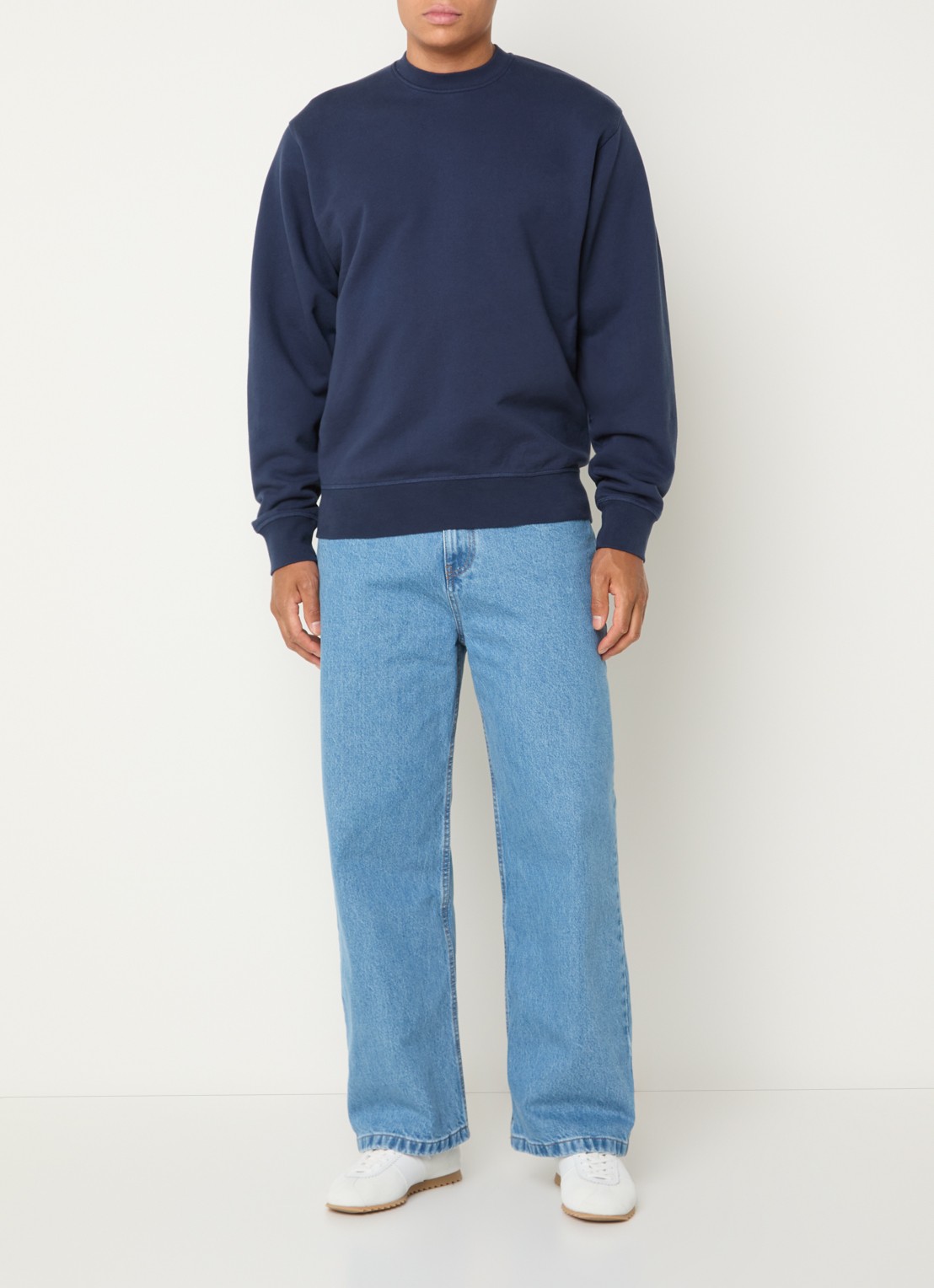 Arte Antwerp Receipt sweater met backprint - voorkant 2 donkerblauw