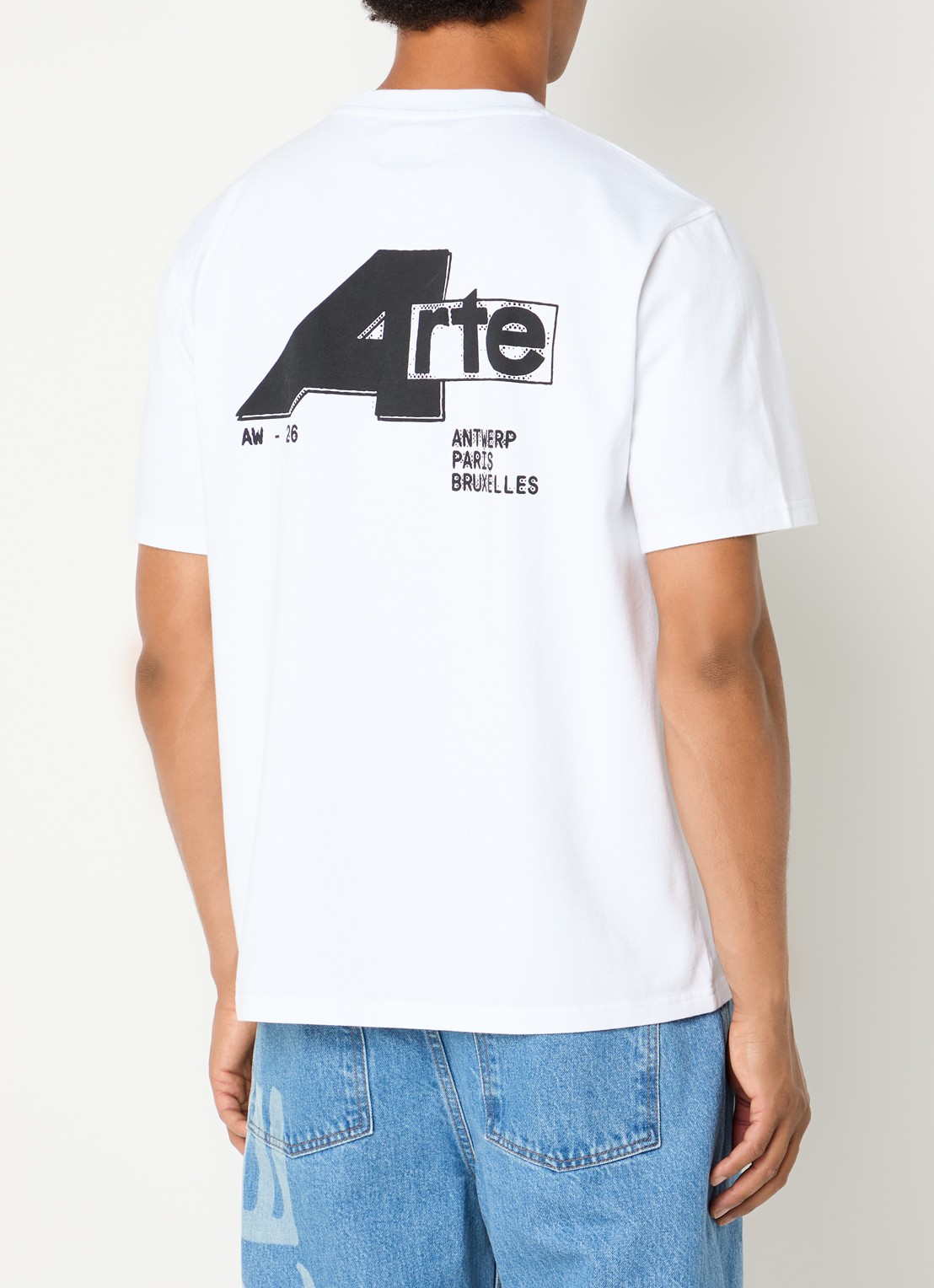 Arte Antwerp Receipt T-shirt met logo- en backprint - detail 3 wit