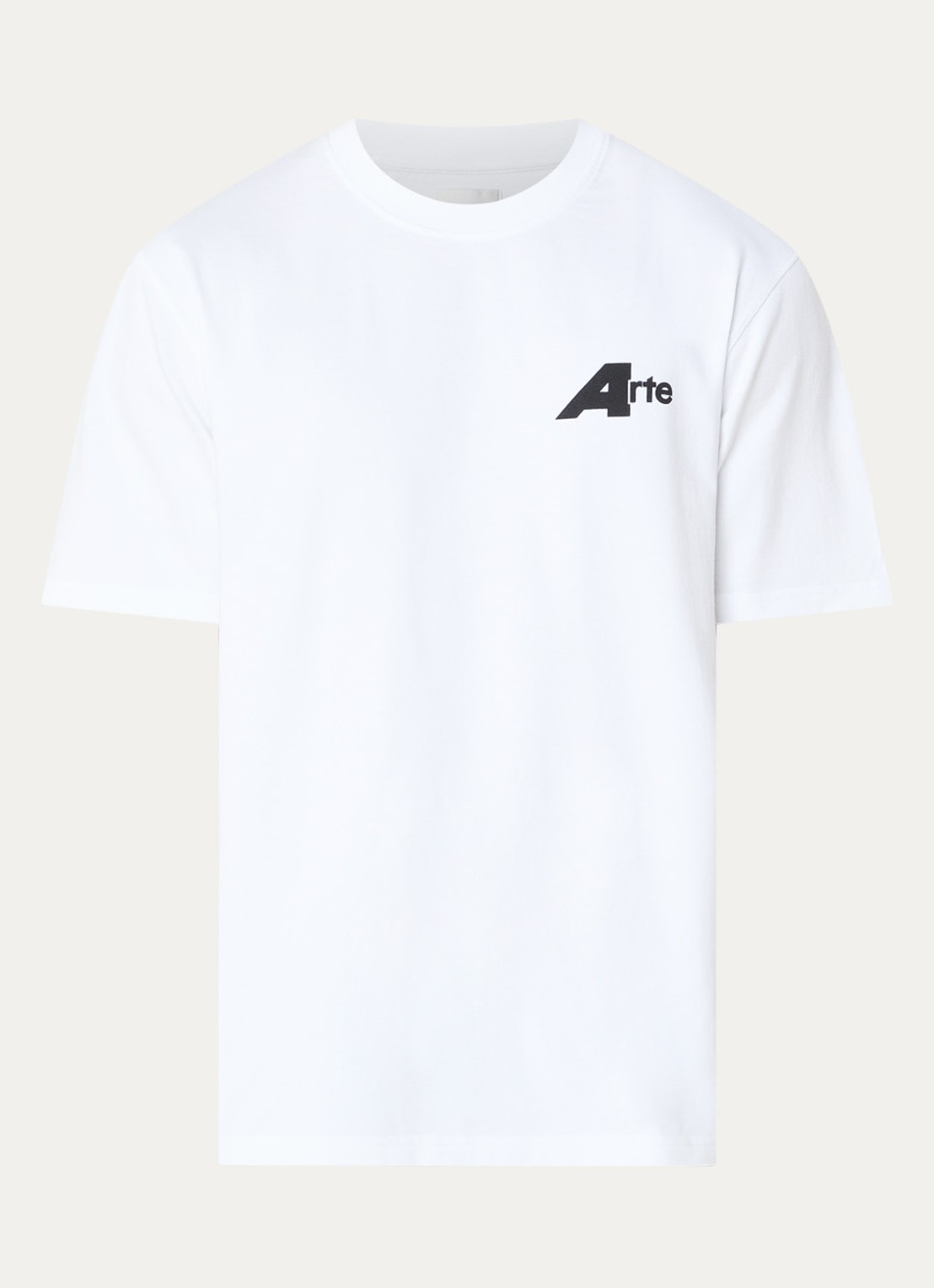 Arte Antwerp Receipt T-shirt met logo- en backprint - voorkant wit