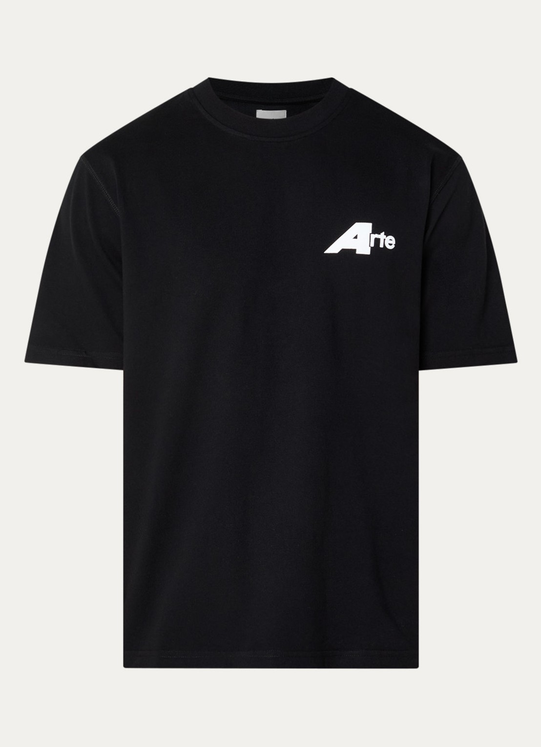 Arte Antwerp Receipt T-shirt met logo- en backprint - voorkant 3 zwart