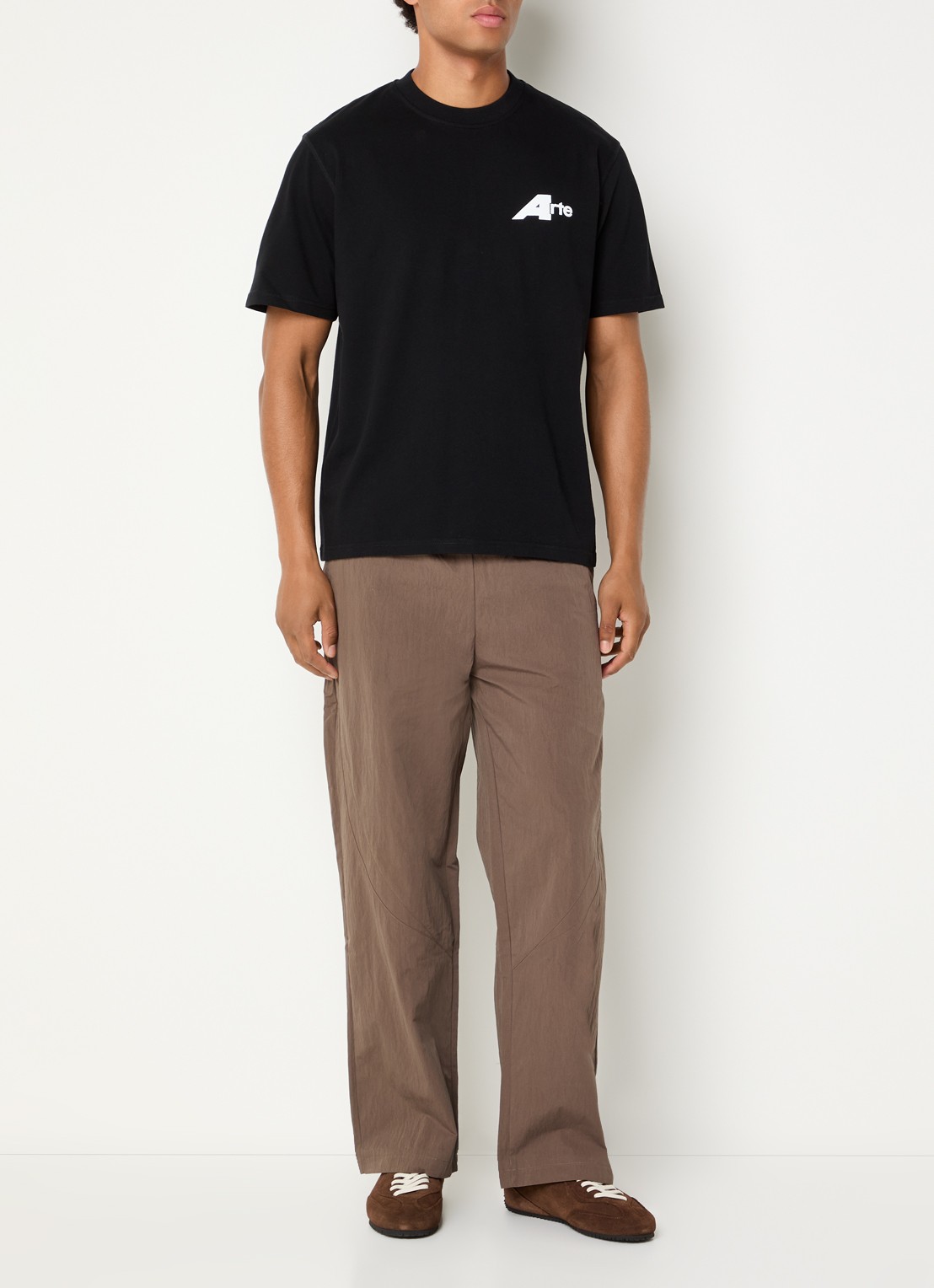 Arte Antwerp Receipt T-shirt met logo- en backprint - voorkant 4 zwart