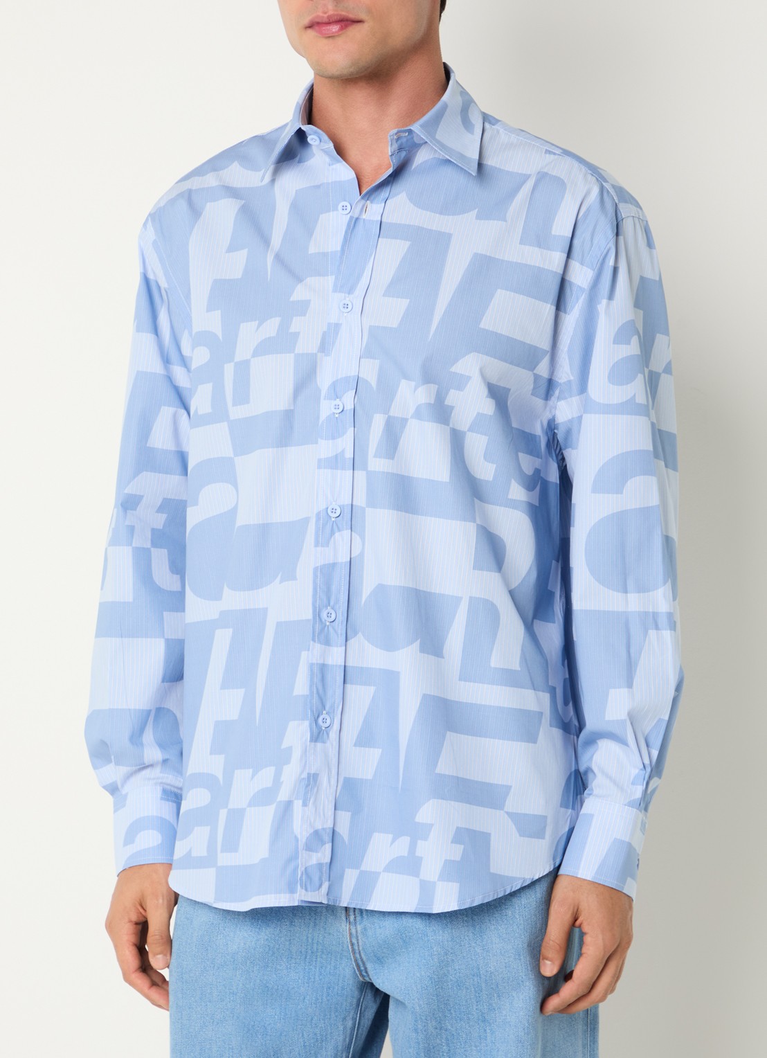 Arte Antwerp Regular fit overhemd met print - detail 3 blauw