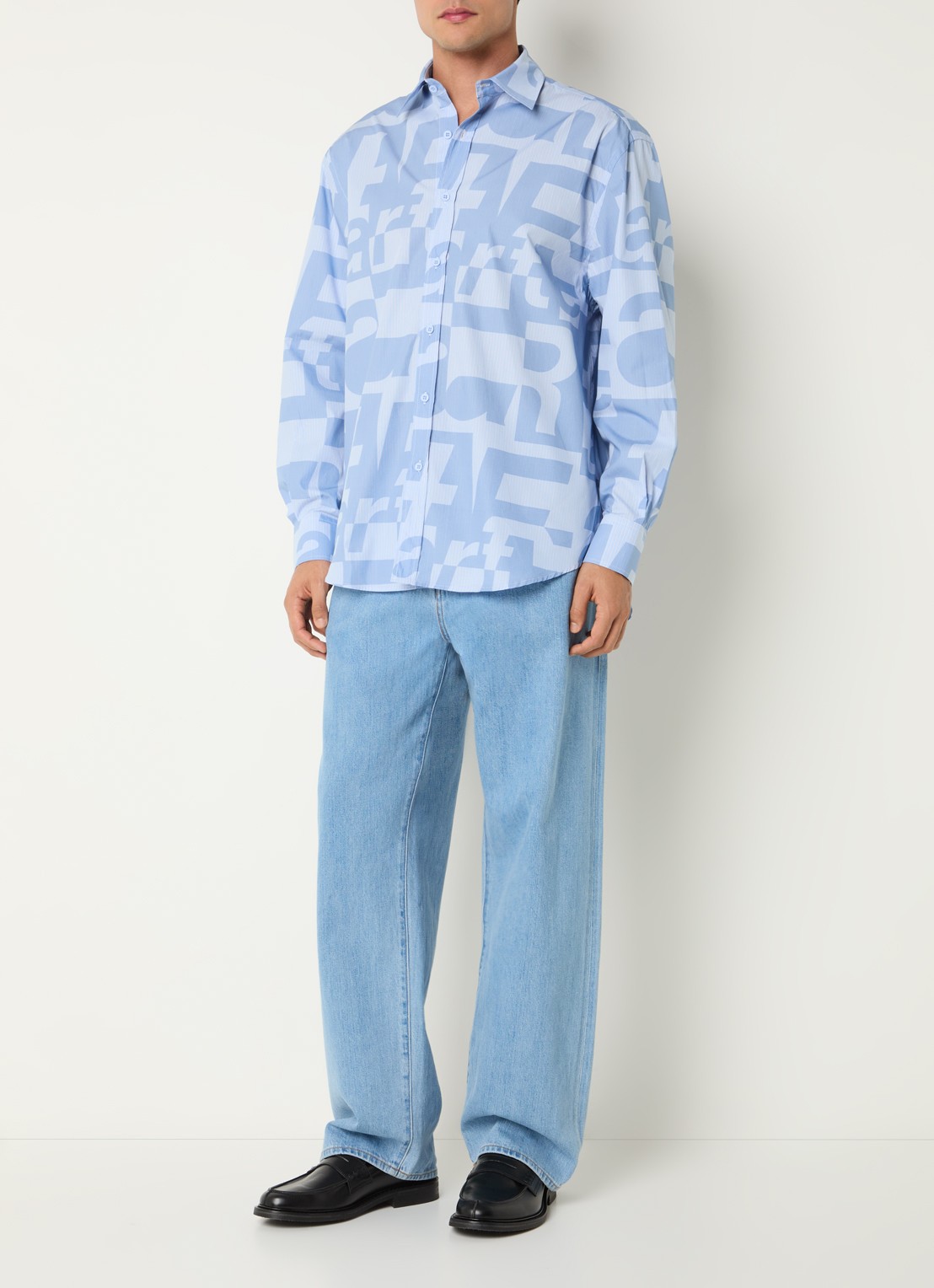 Arte Antwerp Regular fit overhemd met print - voorkant 2 blauw