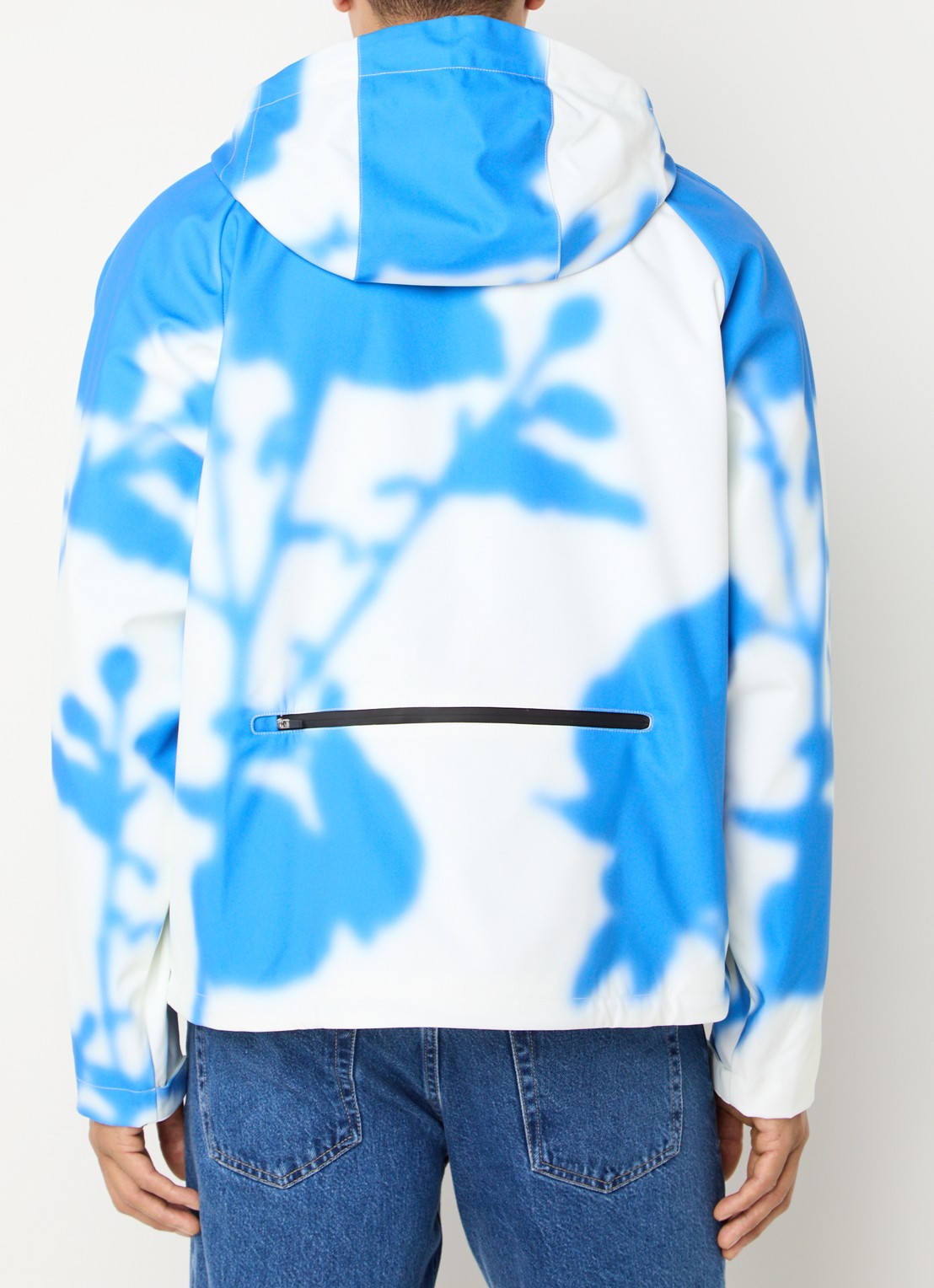 Arte Antwerp Softshell jack met capuchon en print - achterkant 3 blauw