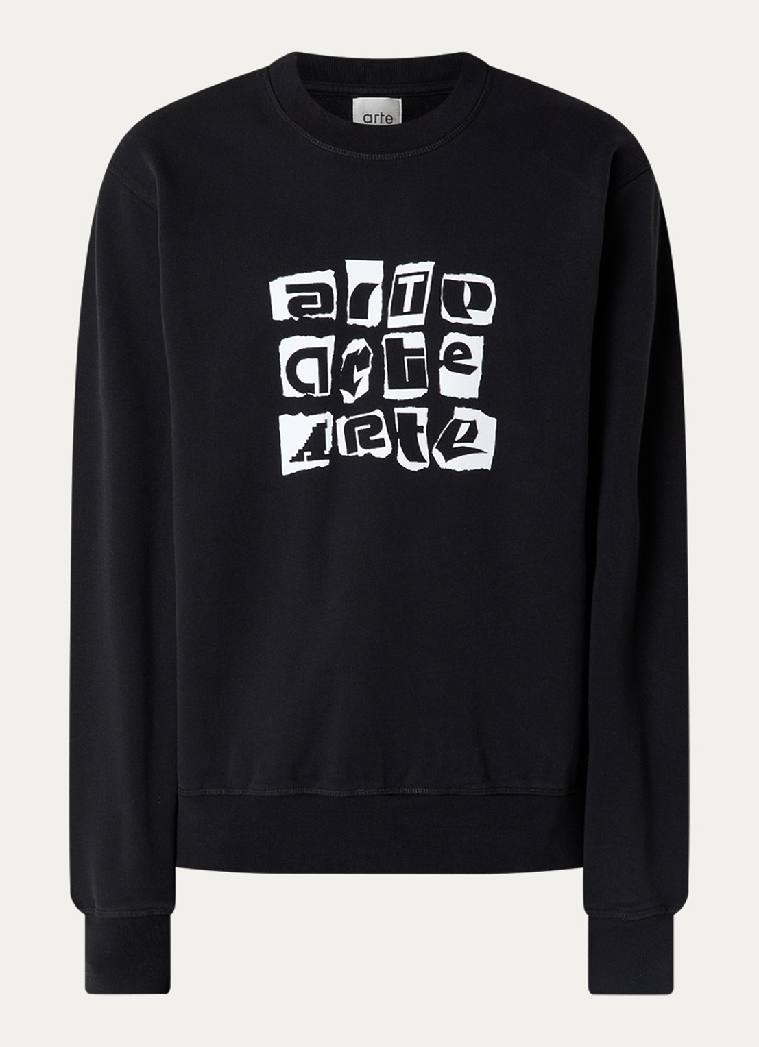 Arte Antwerp Sweater met logoprint - voorkant zwart