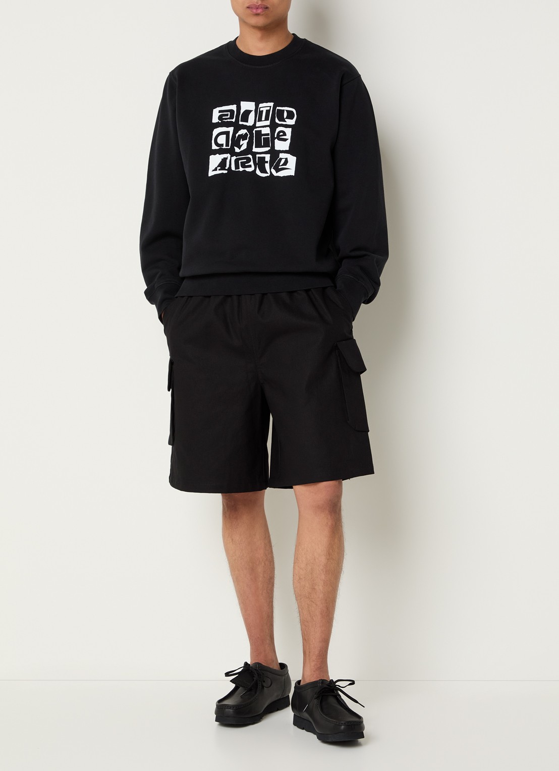Arte Antwerp Sweater met logoprint - voorkant 2 zwart