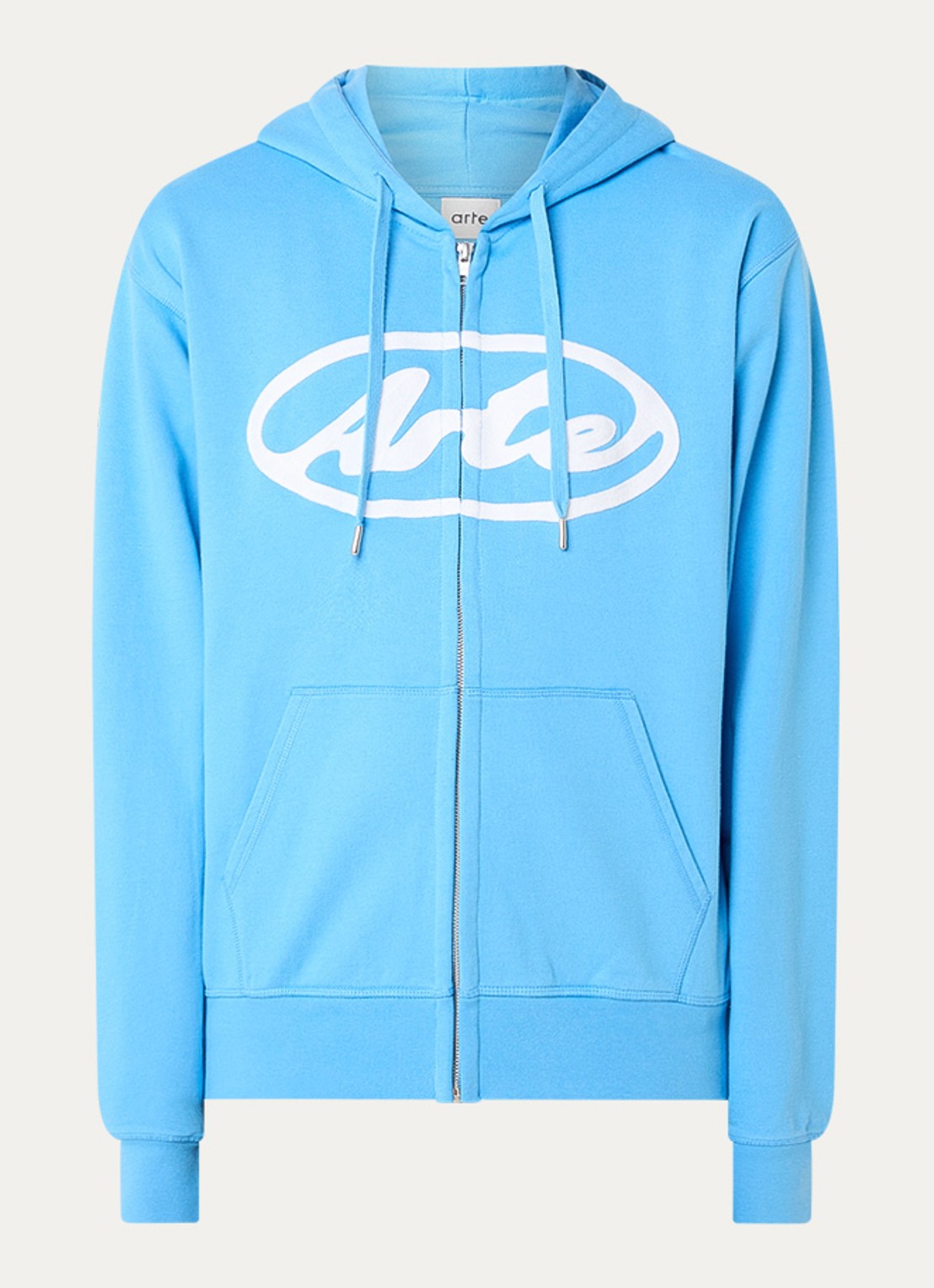 Arte Antwerp Sweatvest met capuchon en steekzakken - voorkant blauwgrijs