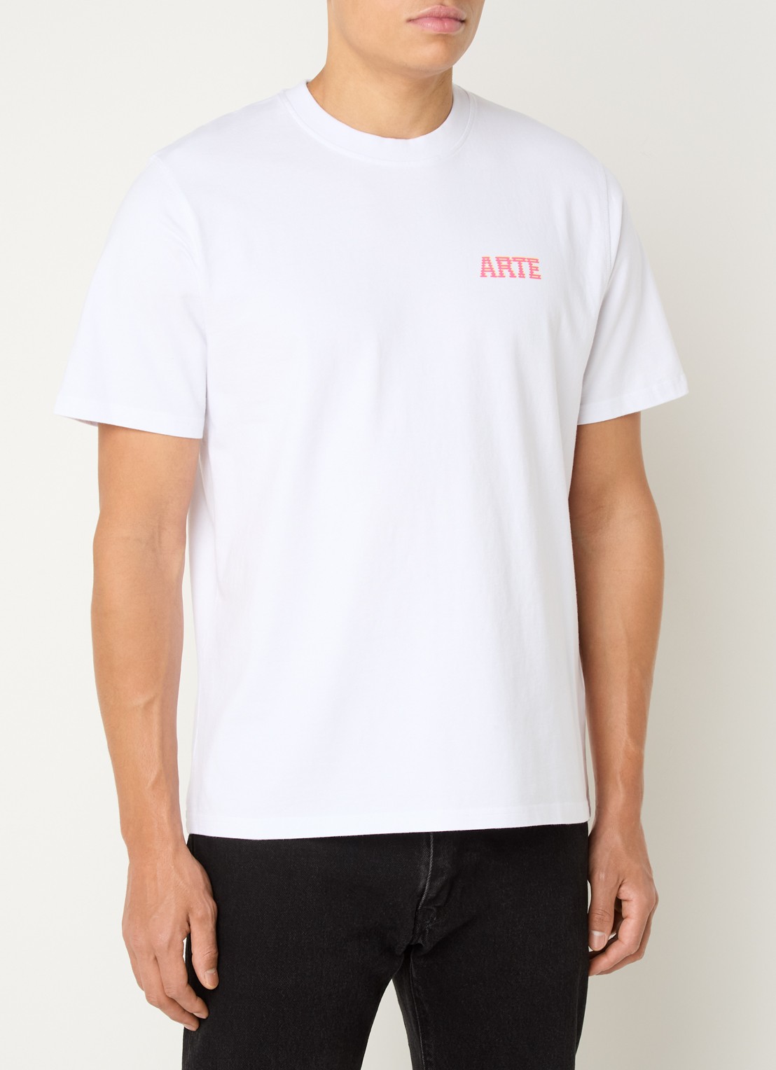 Arte Antwerp T-shirt met logo- en backprint - achterkant wit