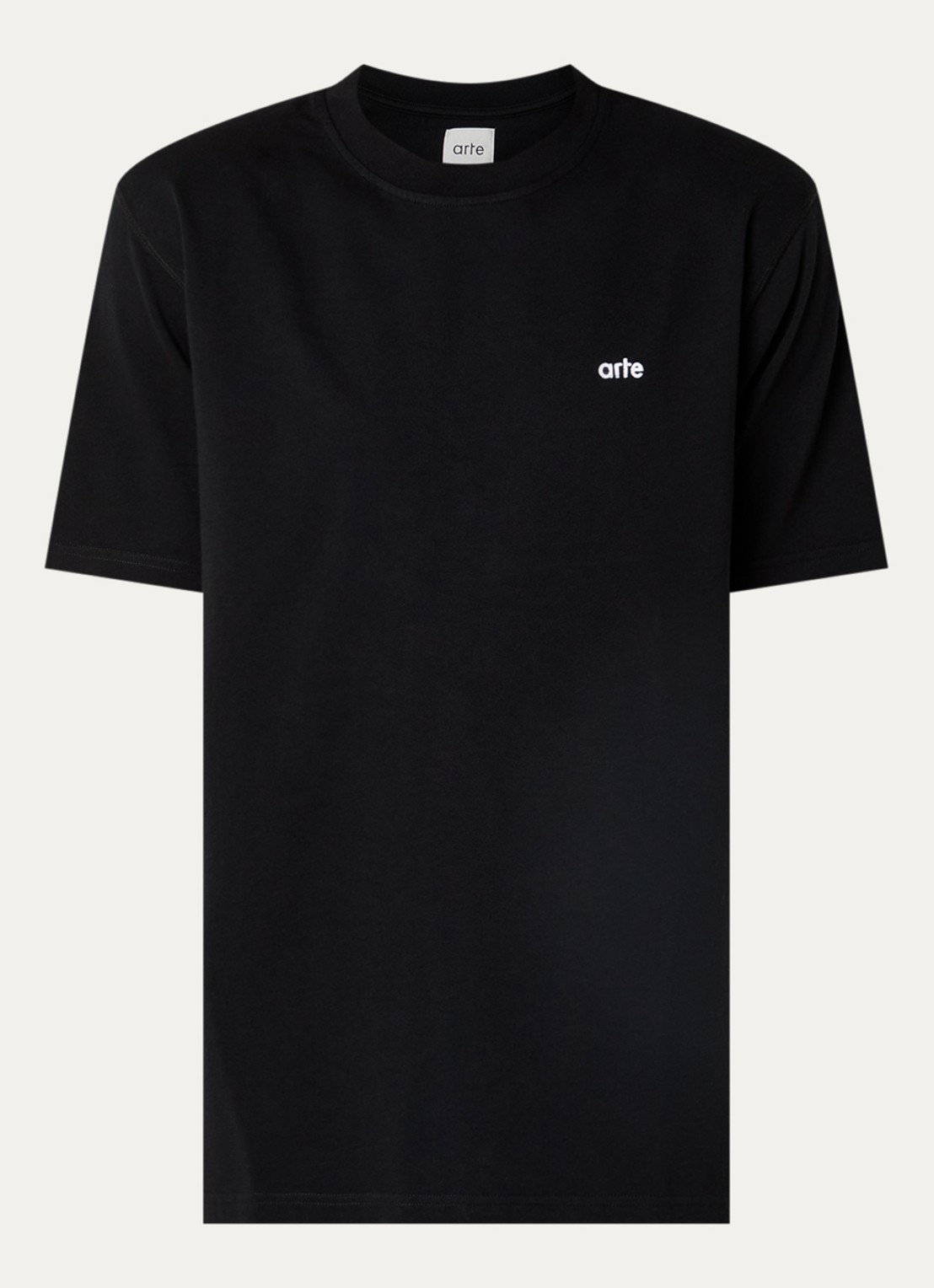 Arte Antwerp T-shirt met logo- en backprint - voorkant zwart