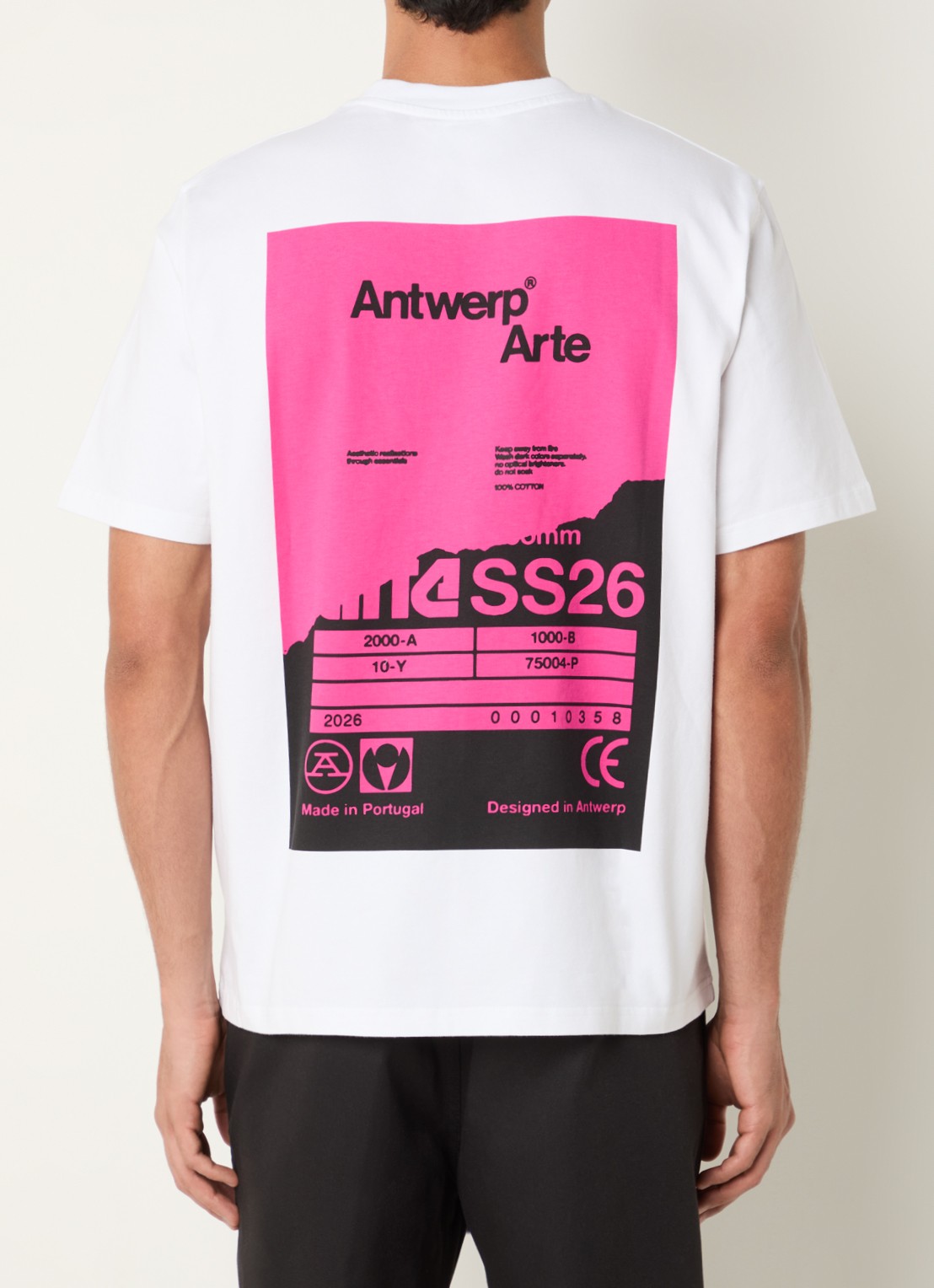 Arte Antwerp T-shirt met logo- en backprint - detail 3 wit