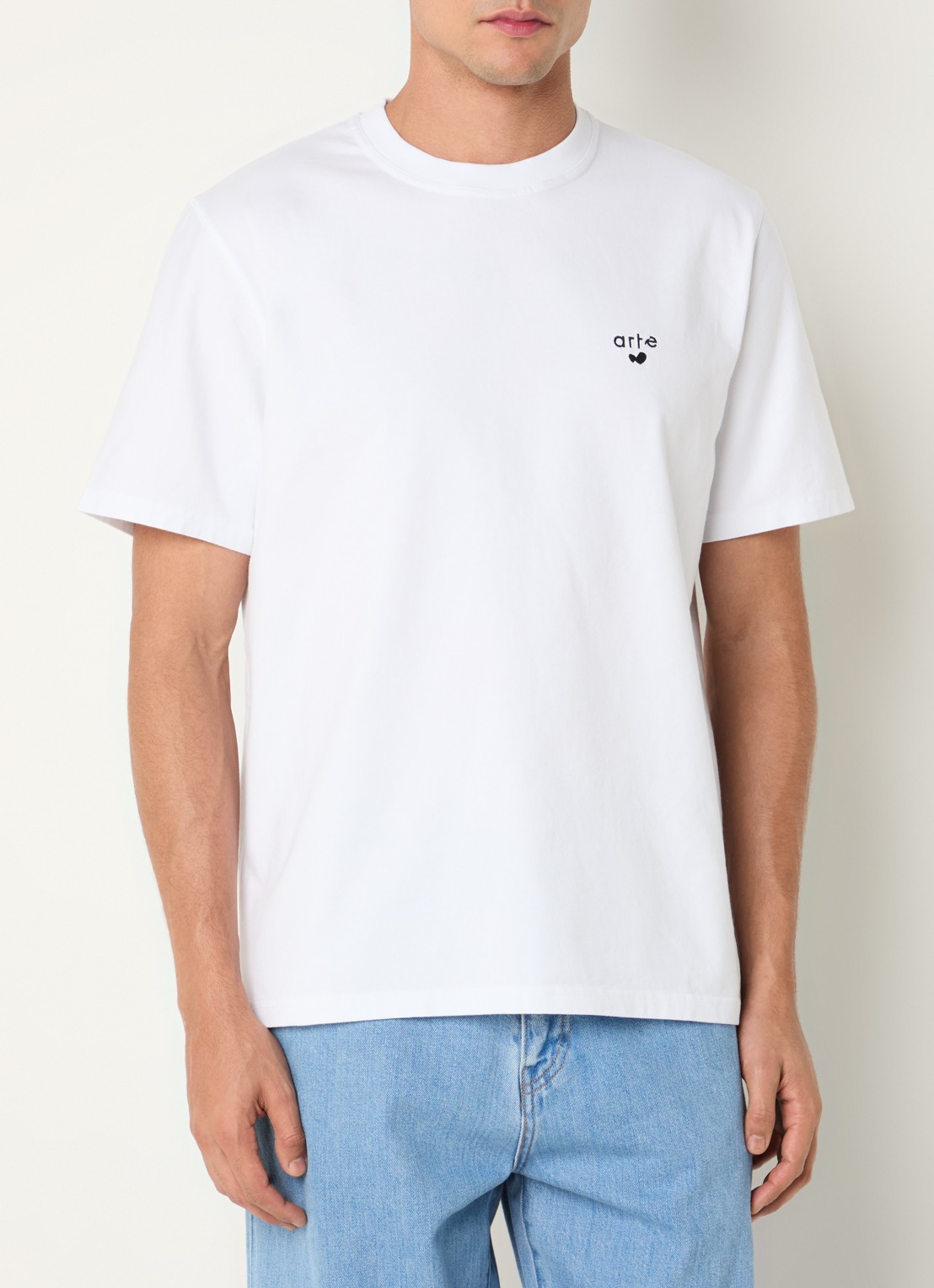 Arte Antwerp T-shirt met logoborduring - detail 4 wit