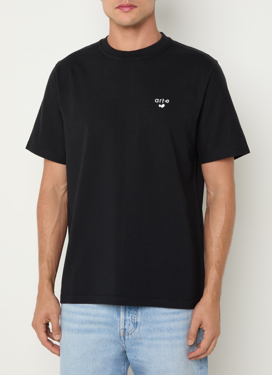 Arte Antwerp T-shirt met logoborduring - detail 4 zwart