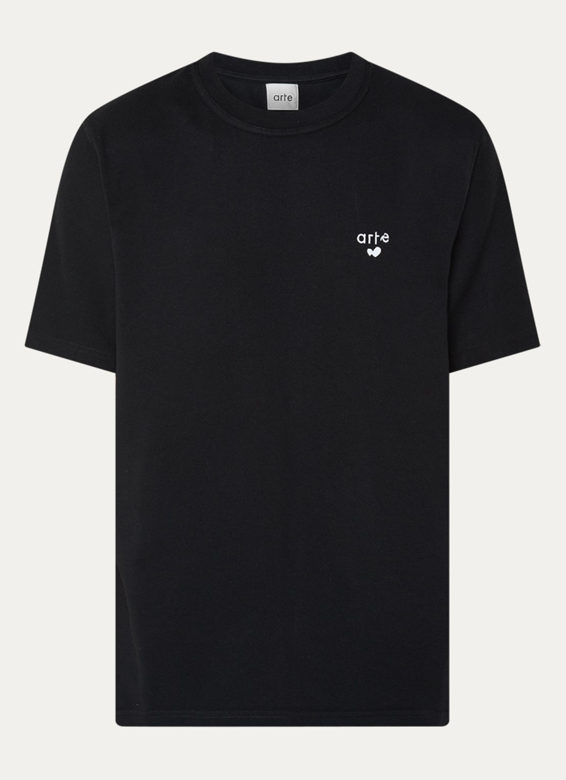 Arte Antwerp T-shirt met logoborduring - voorkant zwart