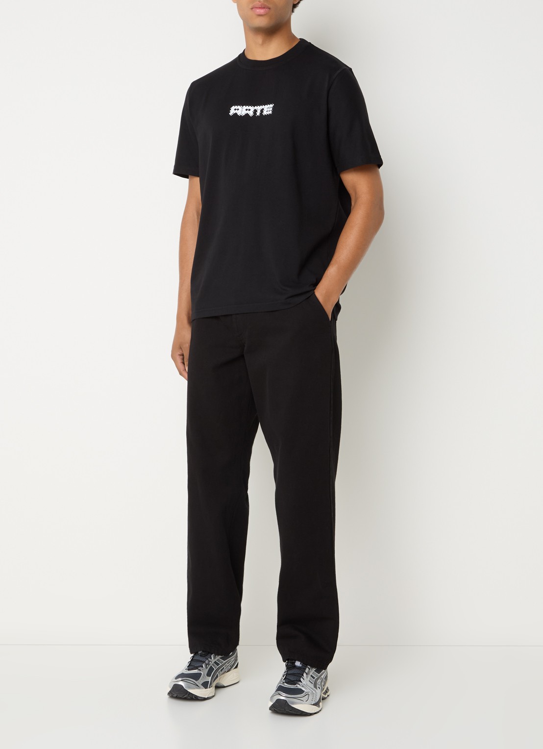 Arte Antwerp T-shirt met logoprint - voorkant 2 zwart