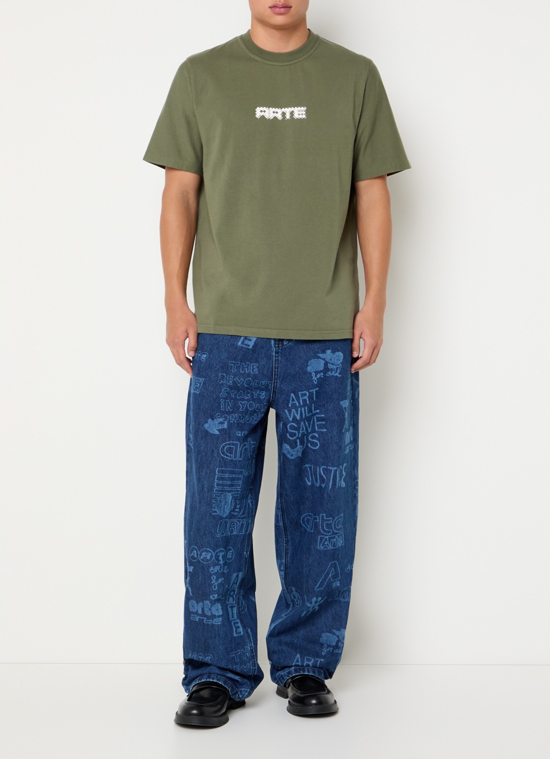Arte Antwerp T-shirt met logoprint - voorkant 3 groen