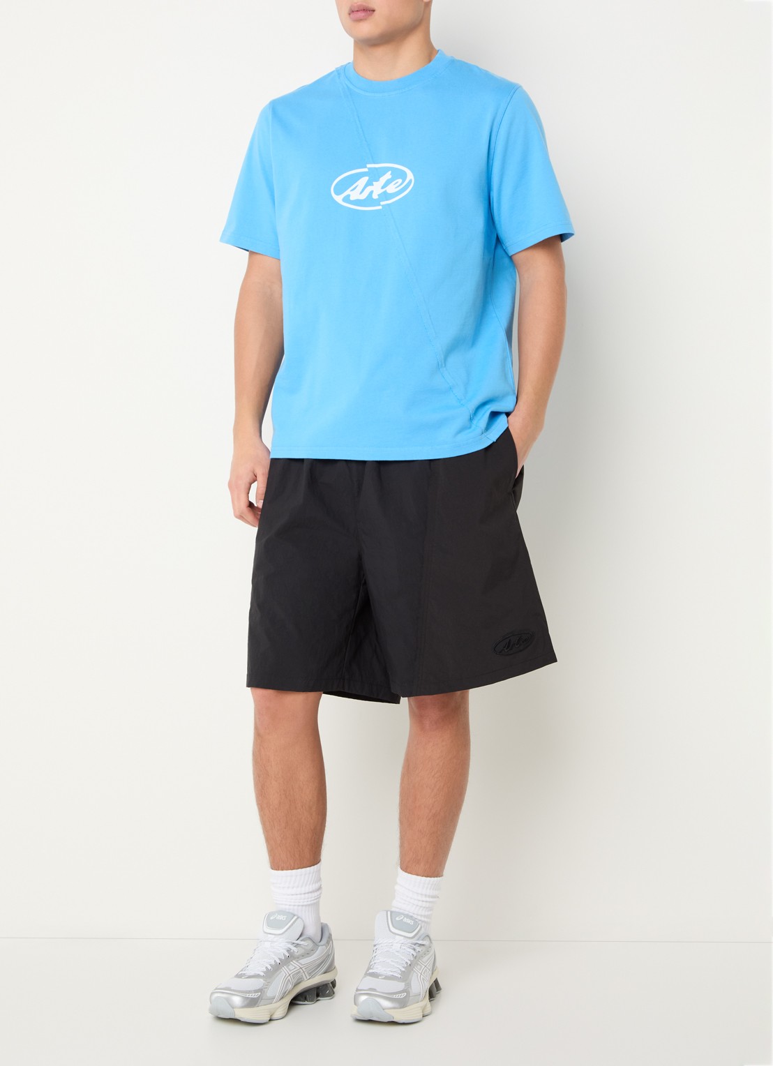 Arte Antwerp T-shirt met logoprint - voorkant 3 blauw