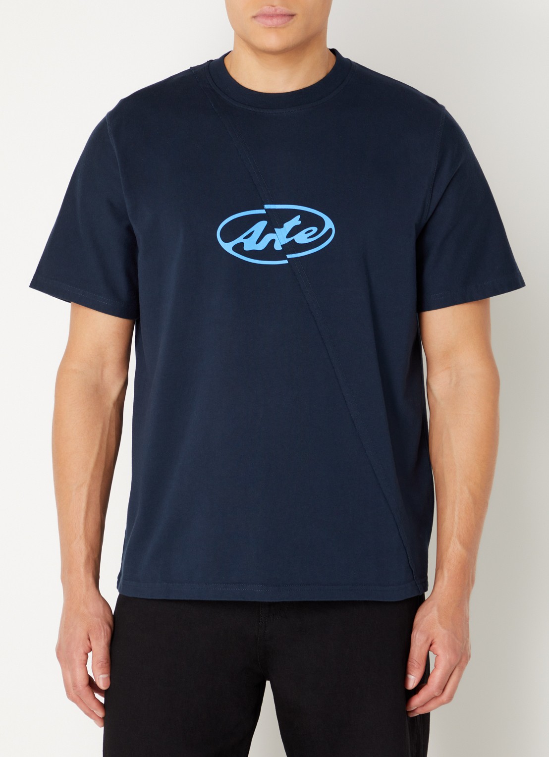 Arte Antwerp T-shirt met logoprint - detail 4 donkerblauw