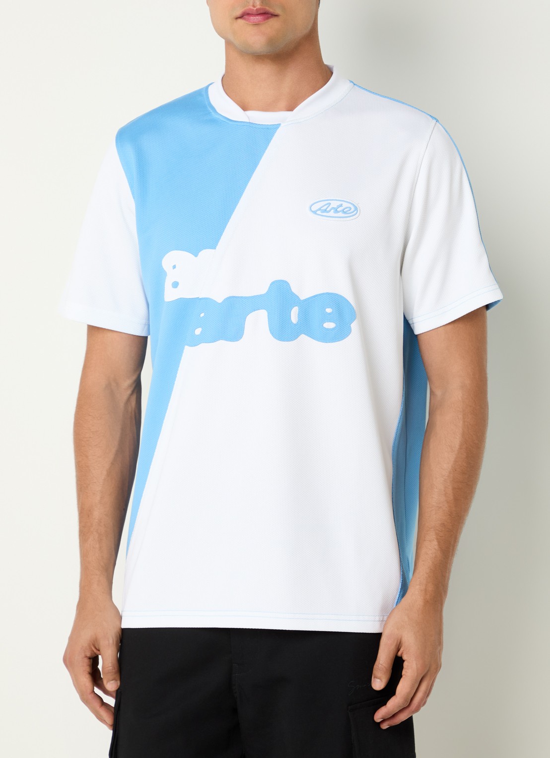 Arte Antwerp T-shirt met logoprint - detail 4 blauwgrijs