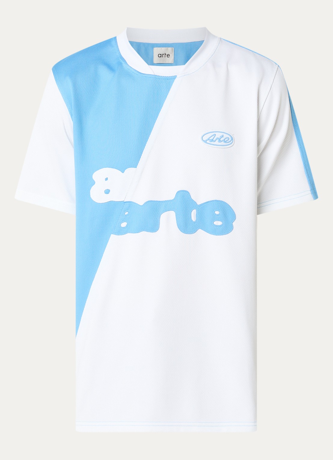 Arte Antwerp T-shirt met logoprint - voorkant blauwgrijs