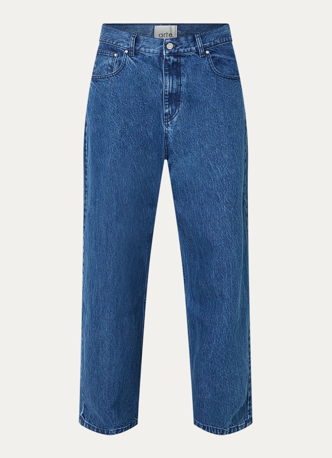 Arte Antwerp Wide leg jeans met donkere wassing - voorkant 4 indigo