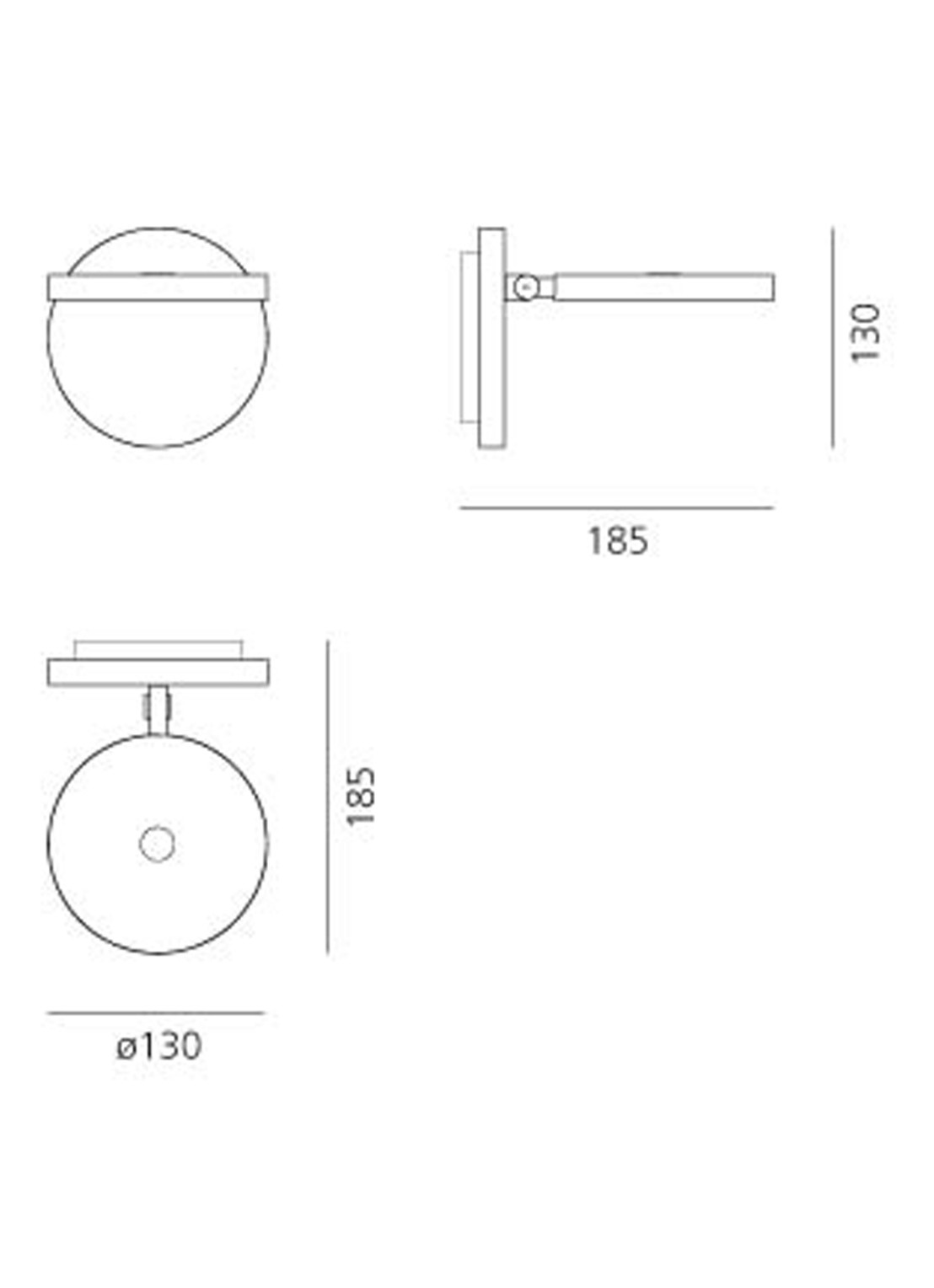 Artemide Demetra Faretto wandlamp LED met schakelaar - detail 4 grijs