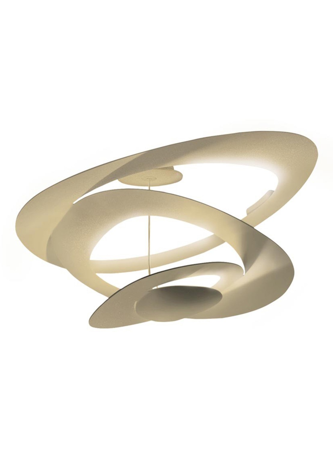 Artemide Pirce Mini Soffitto plafondlamp LED 3000K - zacht wit - voorkant goud